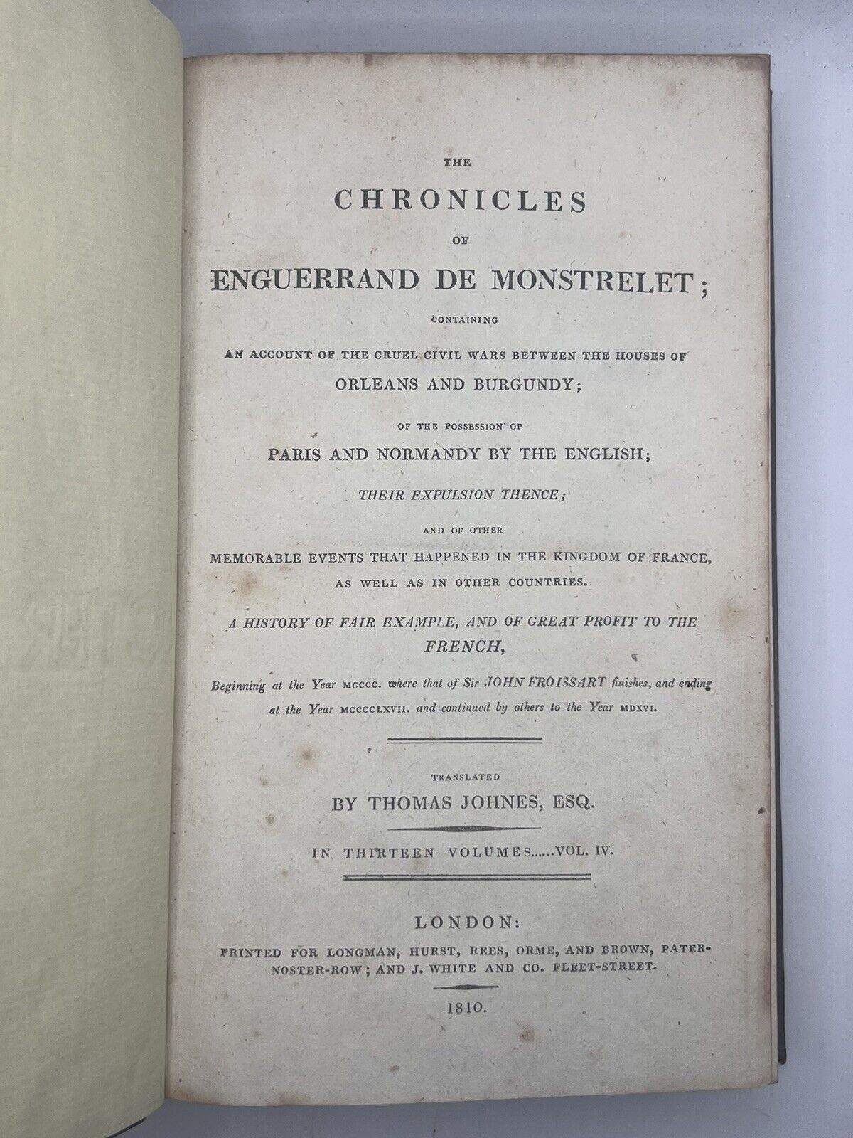 The Chronicles of Montstrelet 1810