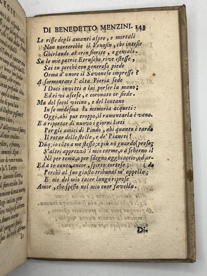 The Art of Poetry by Benedetto Menzini 1728