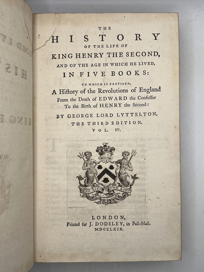 History of King Henry II by George Lord Lyttelton 1769