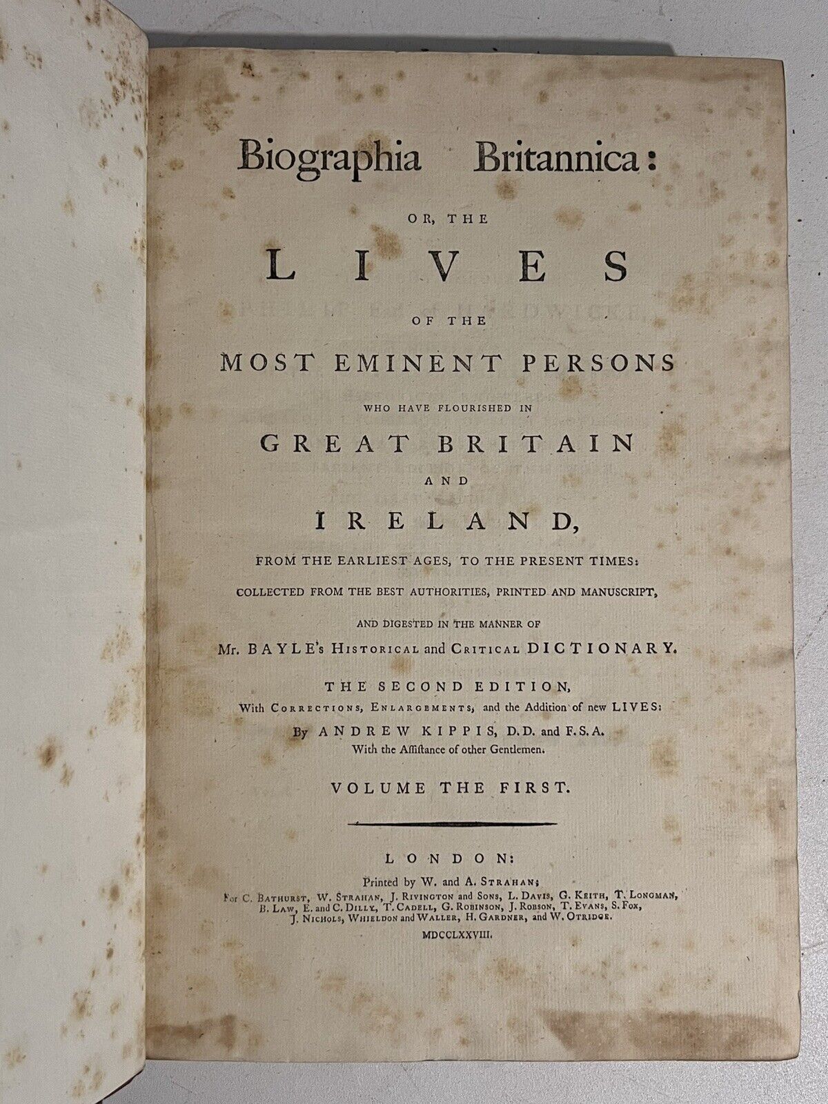 Biographia Britannica 1778-93