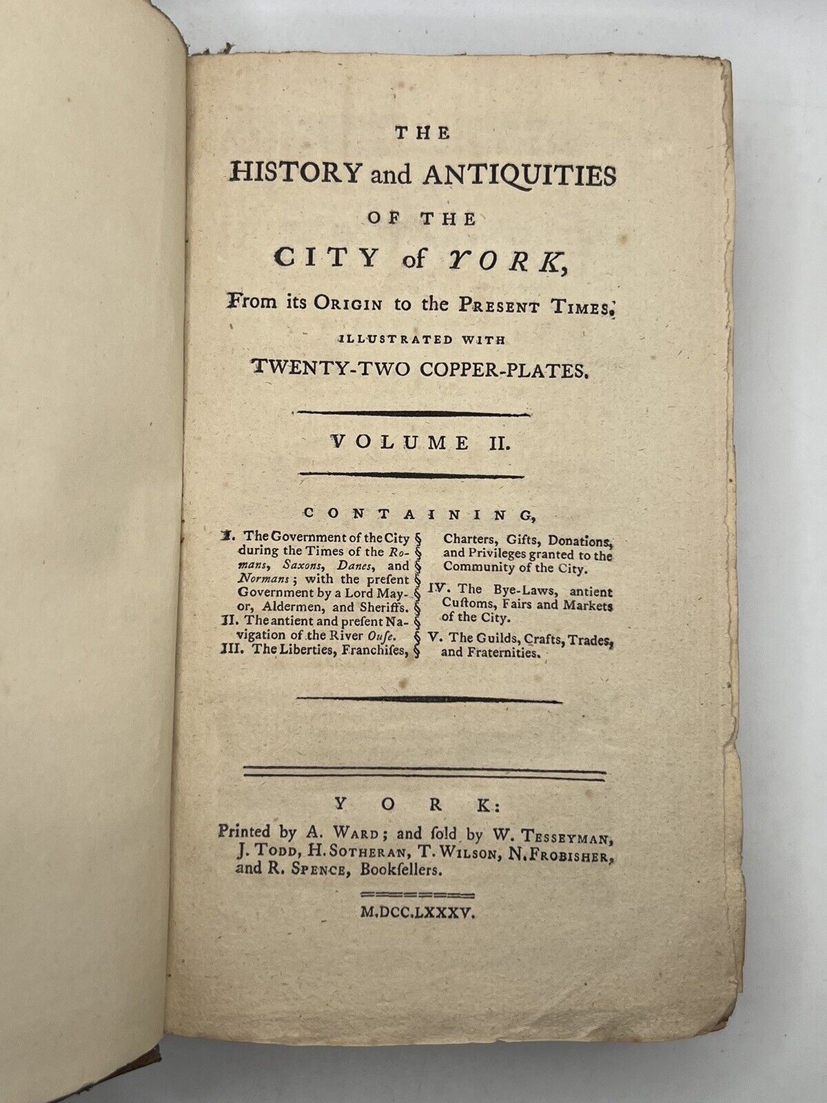 The History and Antiquities of York 1785