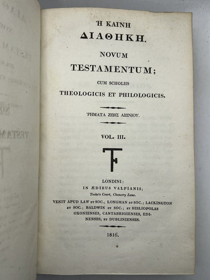 Novum Testamentum Graecum 1816