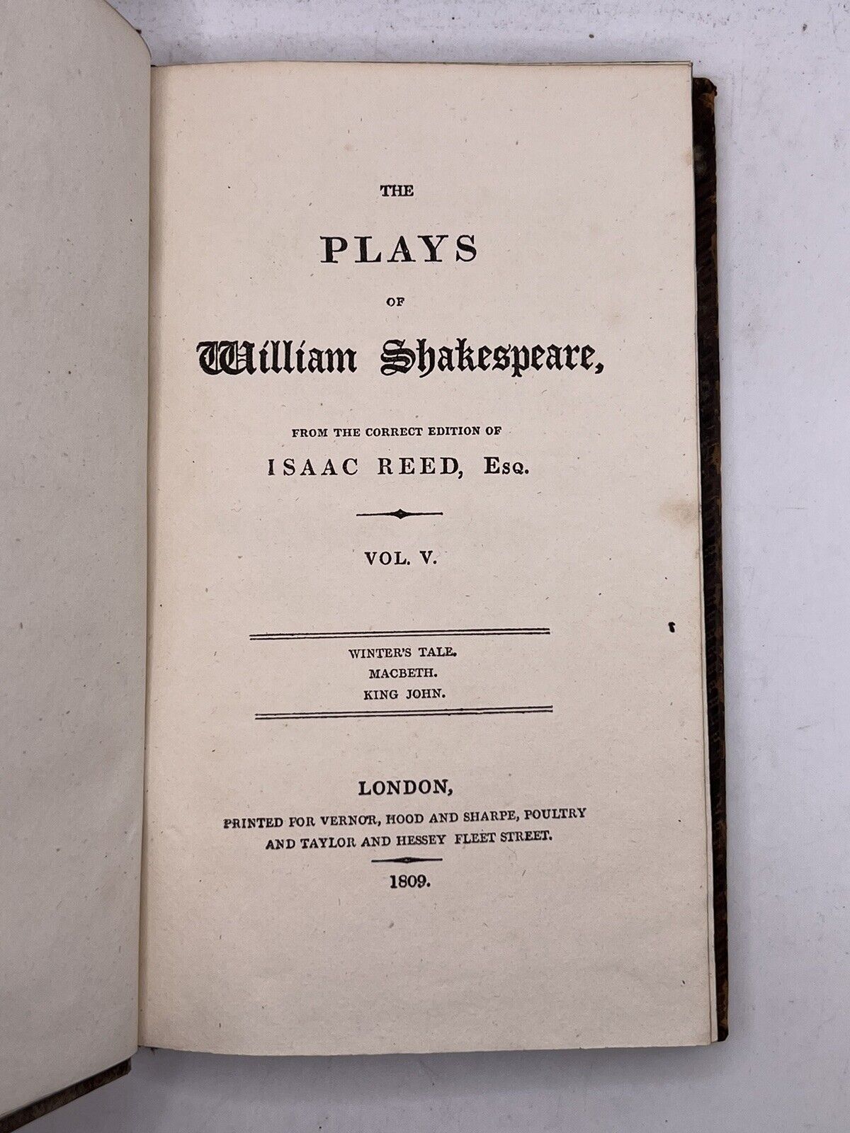 The Plays of William Shakespeare 1809 - Isaac Reed Edition