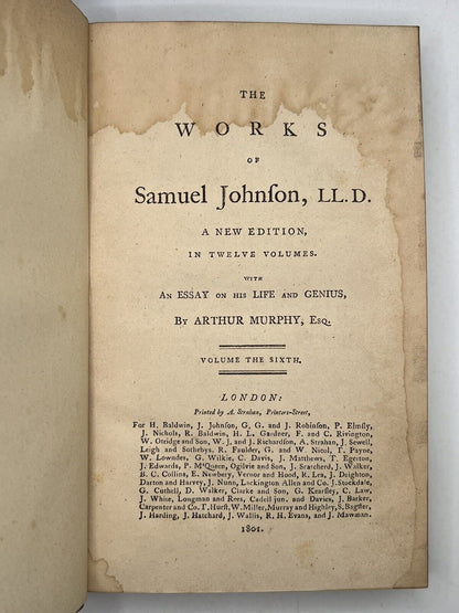 The Works of Samuel Johnson in 12 Vols 1801 The Arthur Murphy Edition