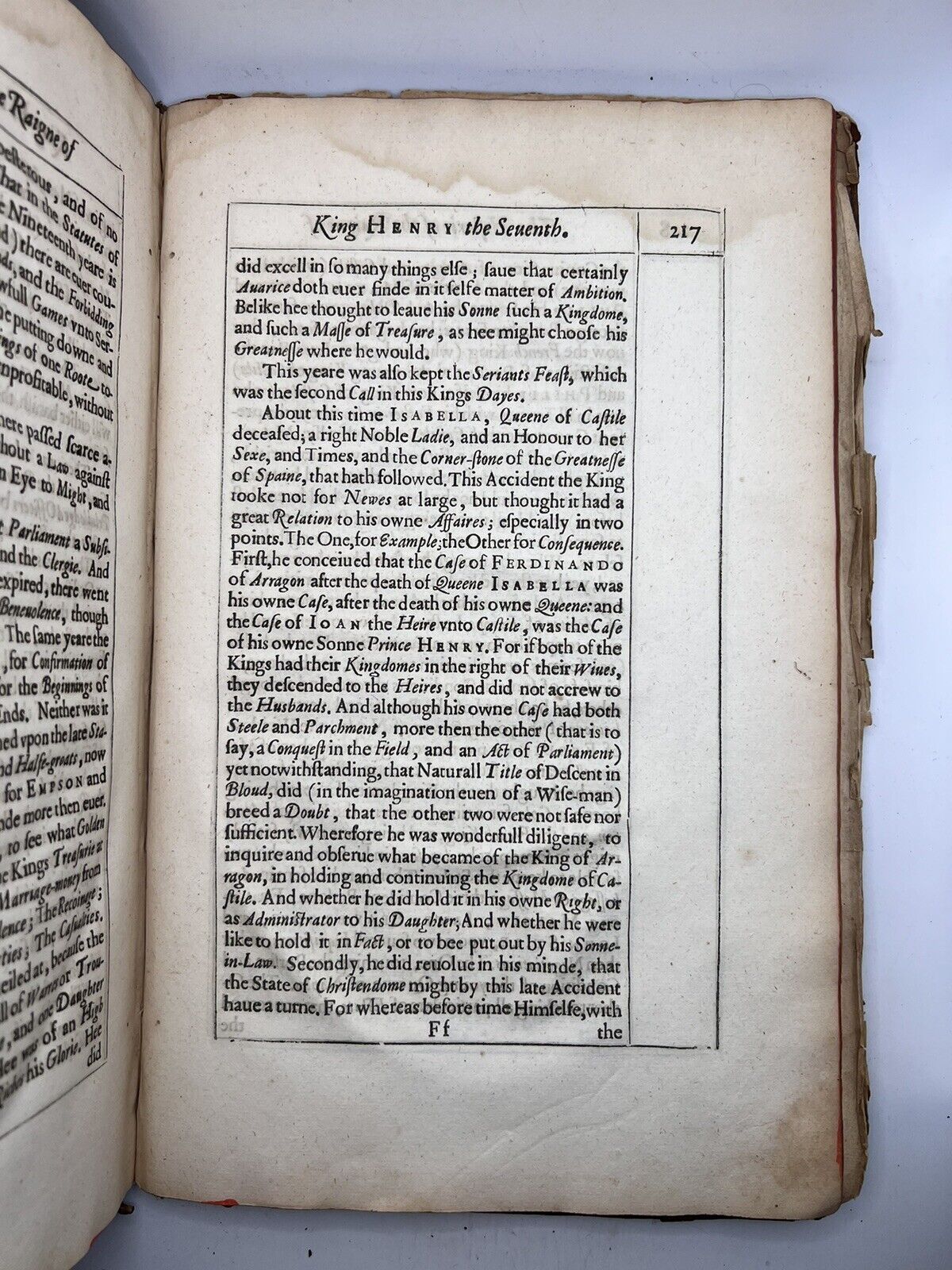 The Historie of King Henry the Seventh by Francis Bacon 1622 First Edition