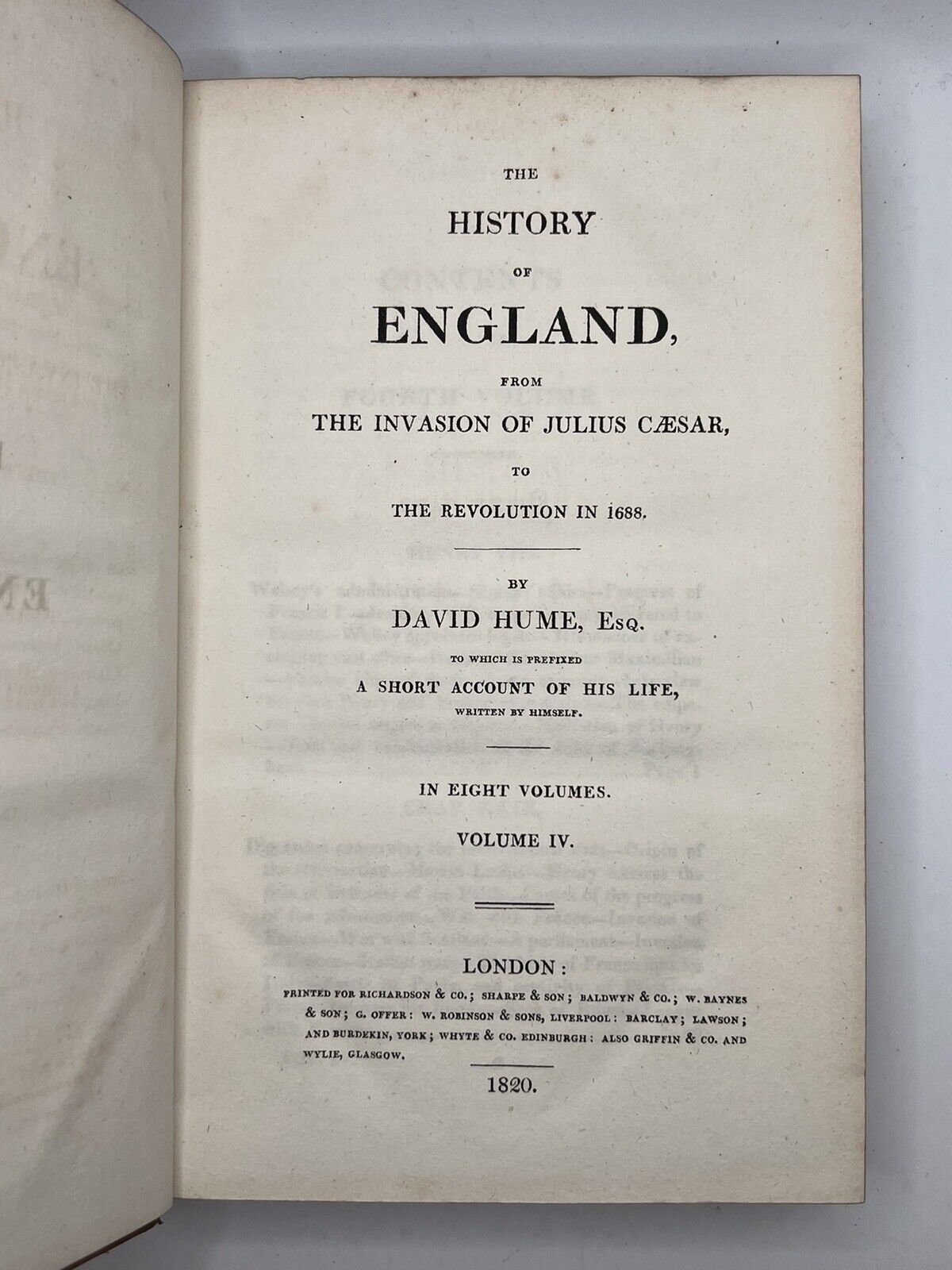 The History of England by David Hume & Tobias Smollett 1820