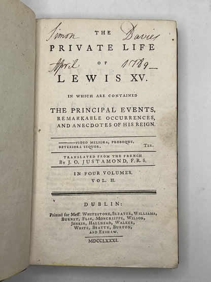 The Private Life of Lewis XV 1781