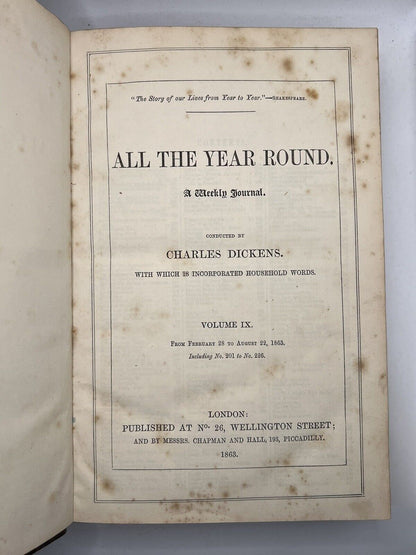 All the Year Round by Charles Dickens 1860-1875 First Editions & Later