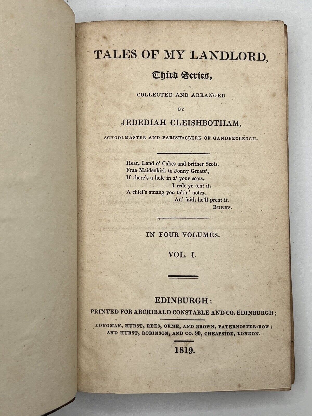 Tales of My Landlord by Sir Walter Scott 1817-1832 First Edition