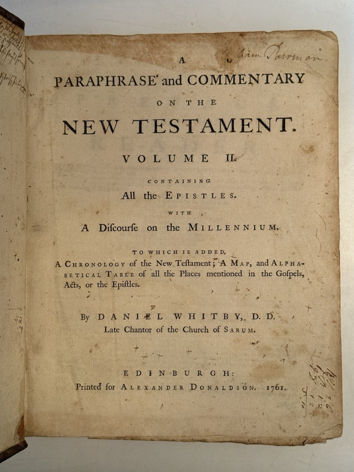 Whitby's New Testament 1761