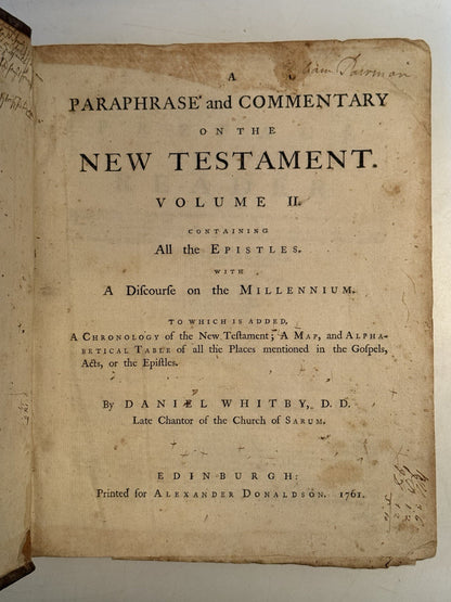 Whitby's New Testament 1761