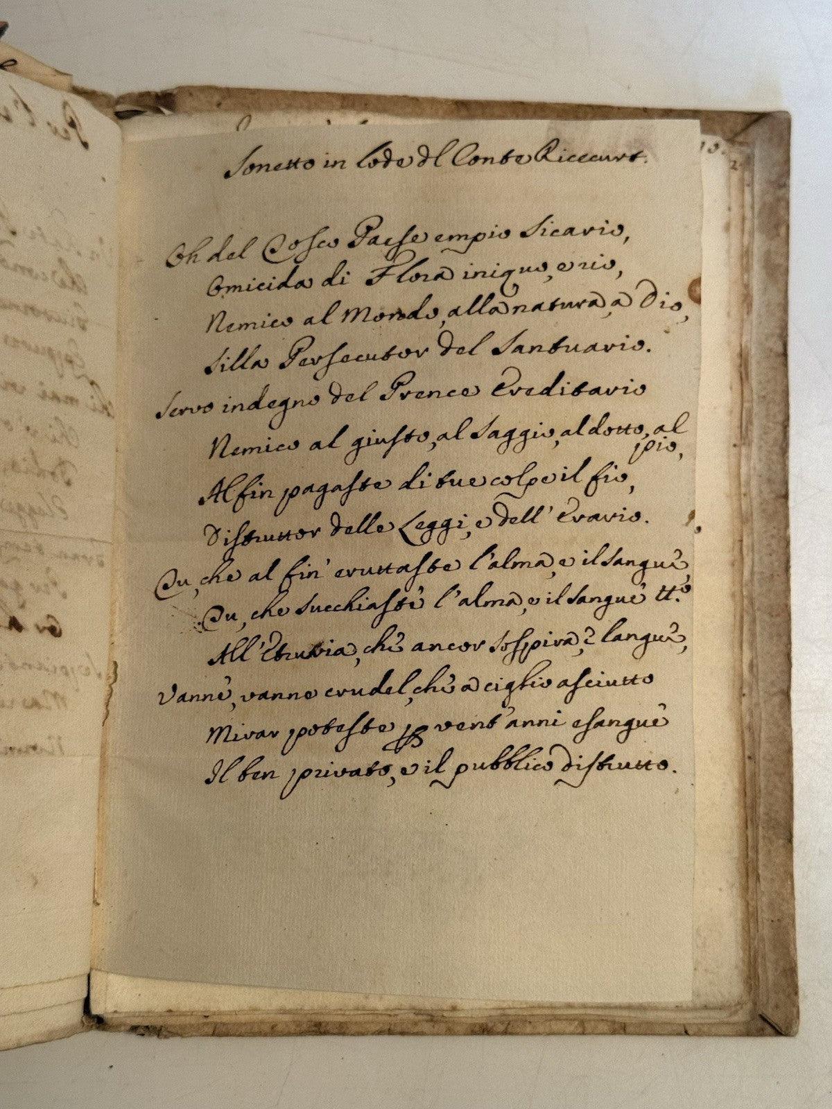 Italian Manuscript Book of Giuseppe Pozzi c1750-75