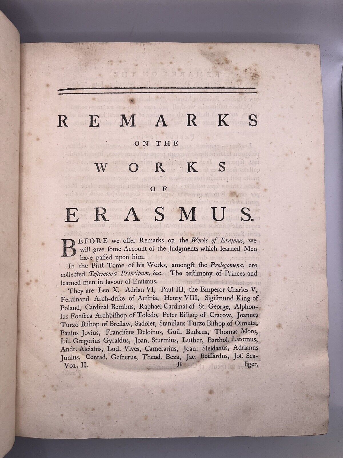 The Life of Erasmus 1758-60 First Edition