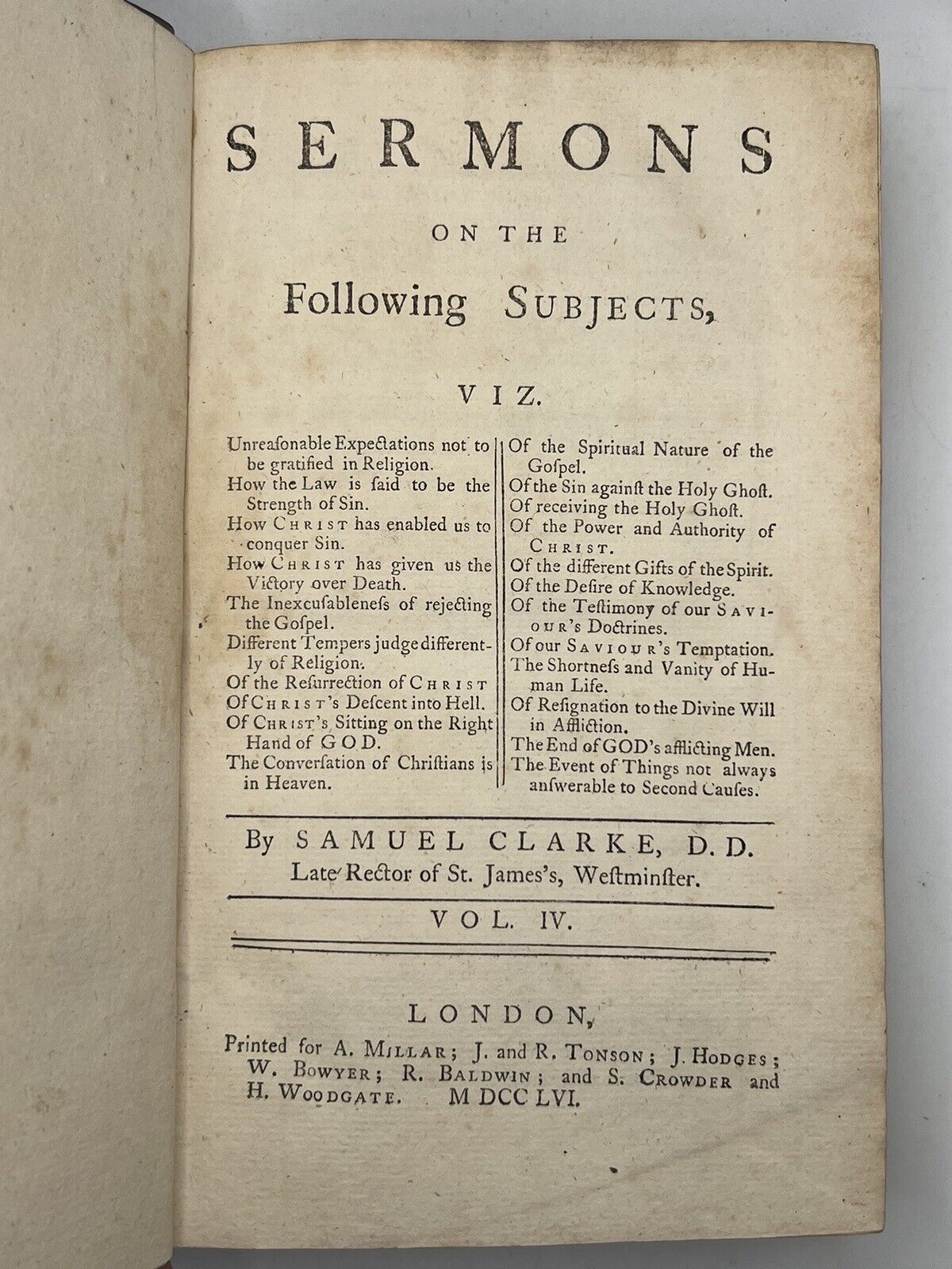 Sermons by Samuel Clarke 1756