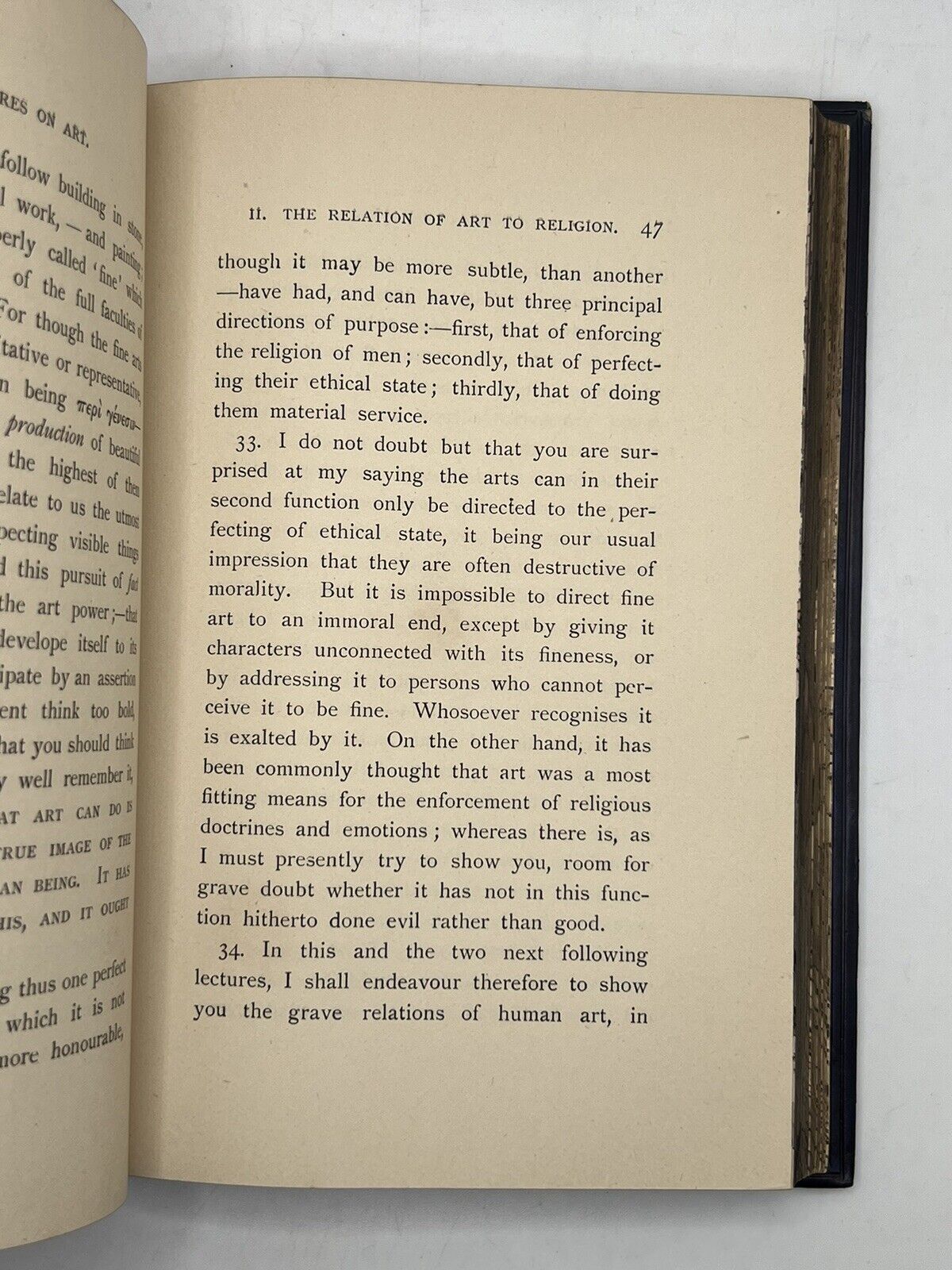 John Ruskin's Lectures on Art 1887 Fore-Edge Painting