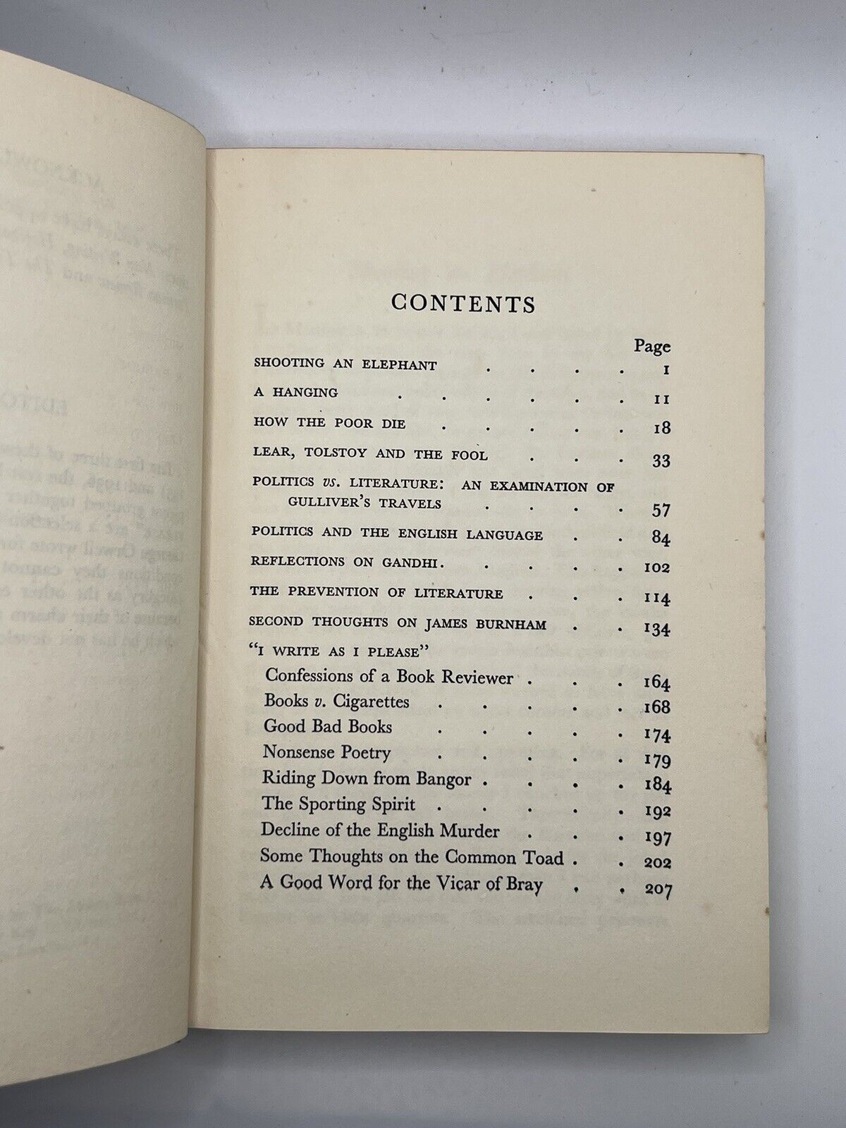 Shooting an Elephant & Essays by George Orwell 1950 First Edition