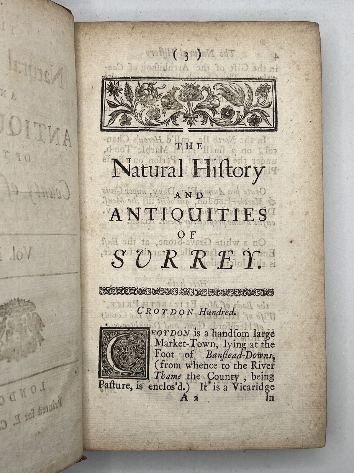 The Natural History and Antiquities of the County of Surrey by John Aubrey 1719