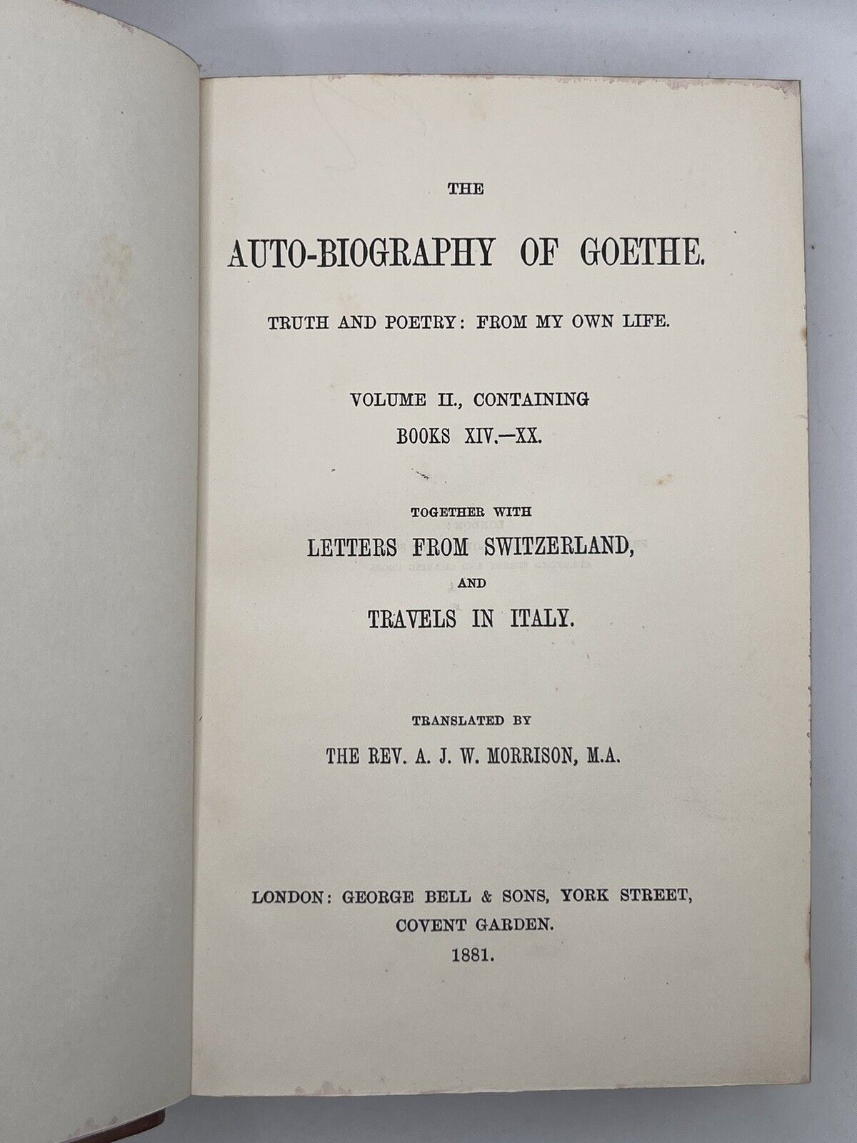 The Works of Johann von Goethe into English 1880