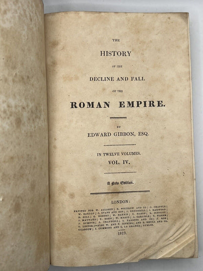 The Decline and Fall of the Roman Empire by Edward Gibbon 1819 in 12 Volumes