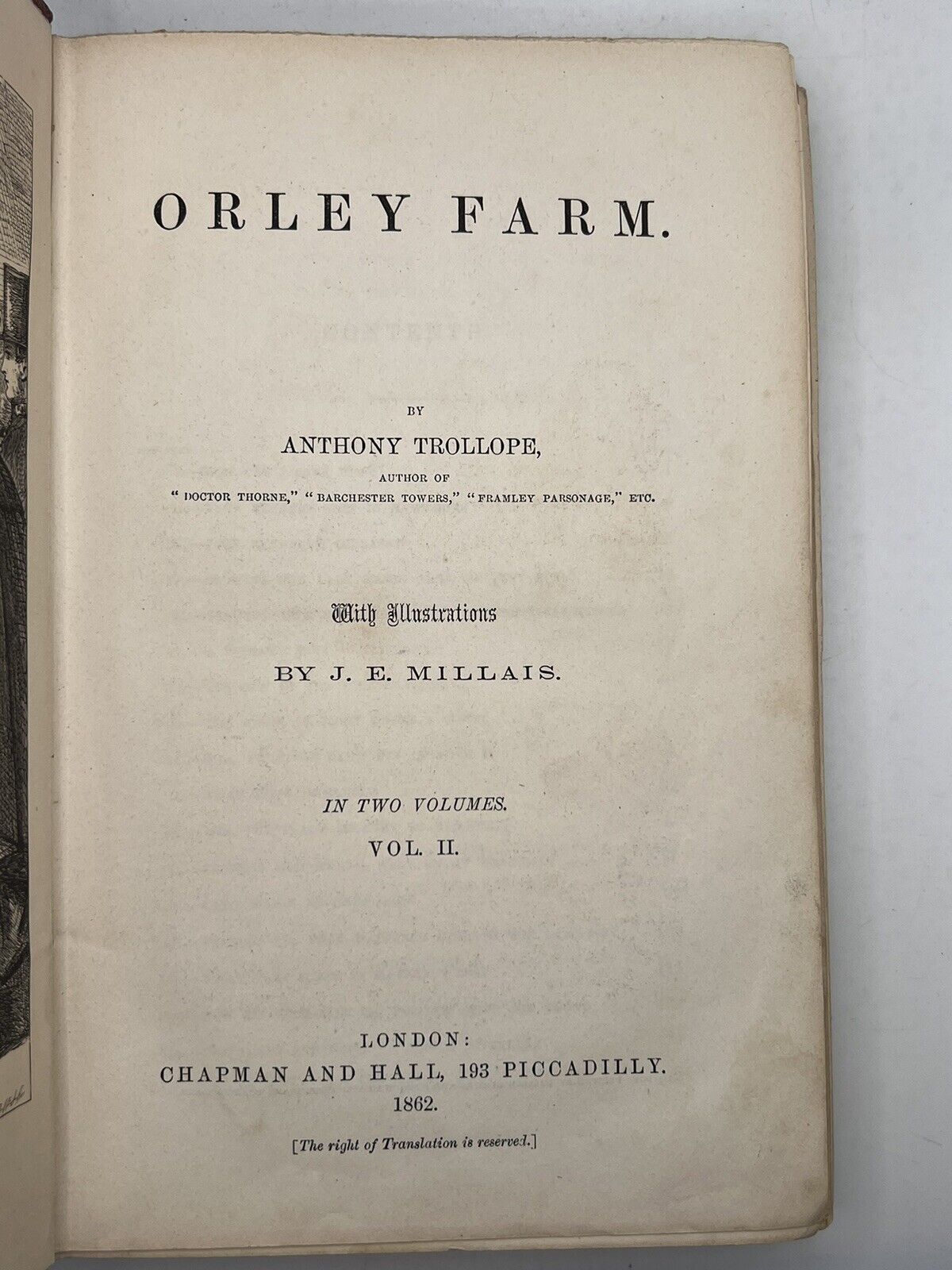 Orley Farm by Anthony Trollope 1862 First Edition Original Cloth