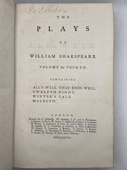 1778 Works of William Shakespeare