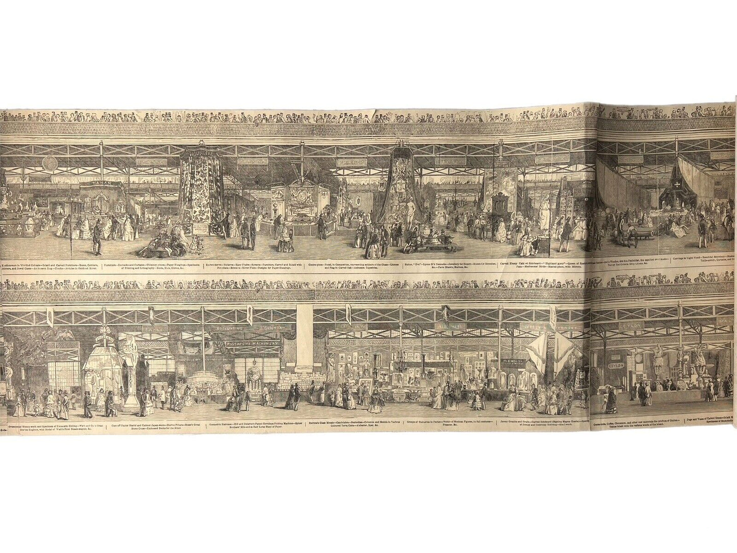 A Panorama of the Great Exhibition of 1851 from the Illustrated London News