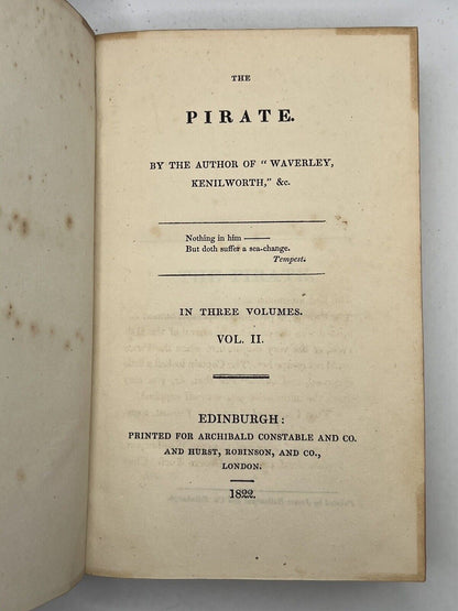 The Pirate By Sir Walter Scott 1822 First Edition