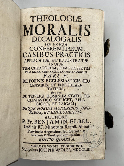 Moral Theology by Benjamin Elbel 1751-3