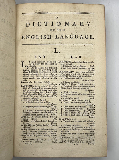 Samuel Johnson's Dictionary 1767 Third Edition