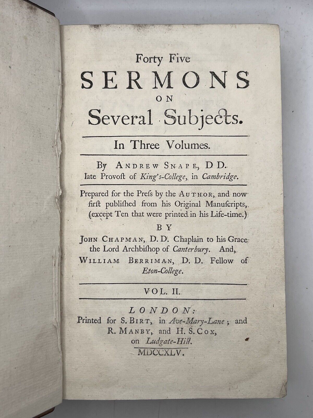 Sermons by Various Authors 1713-1751