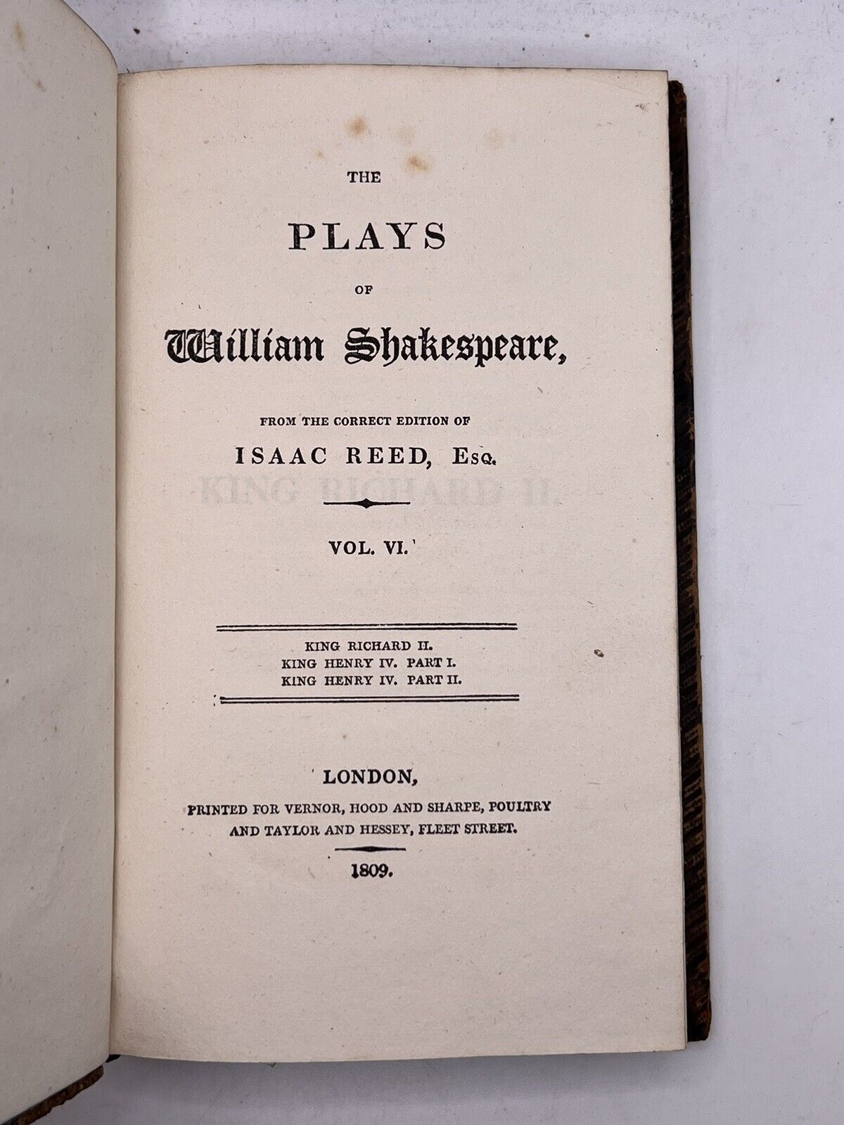 The Plays of William Shakespeare 1809 - Isaac Reed Edition