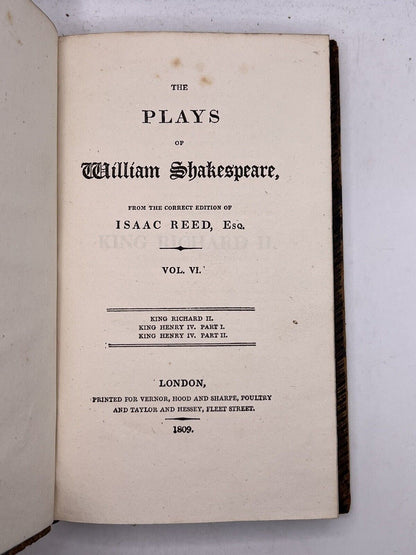 The Plays of William Shakespeare 1809 - Isaac Reed Edition