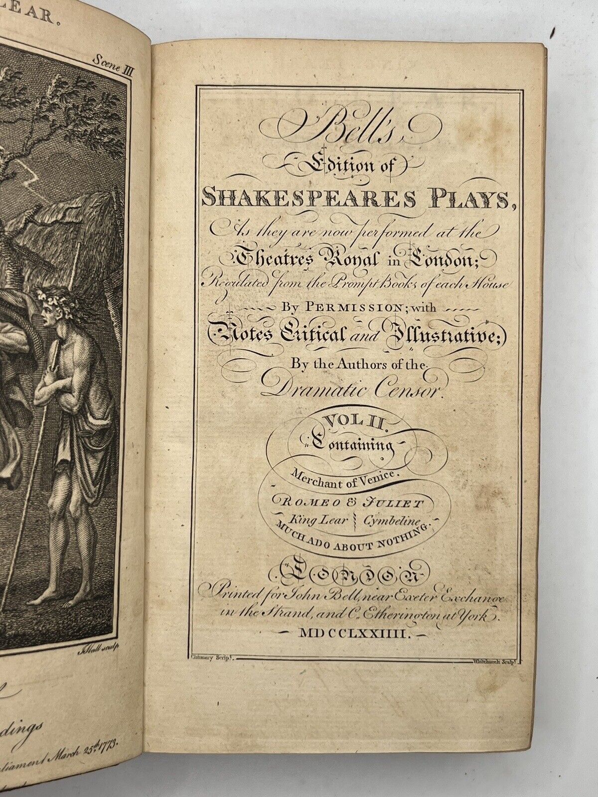 The Works of William Shakespeare 1773-4 Bell's Edition