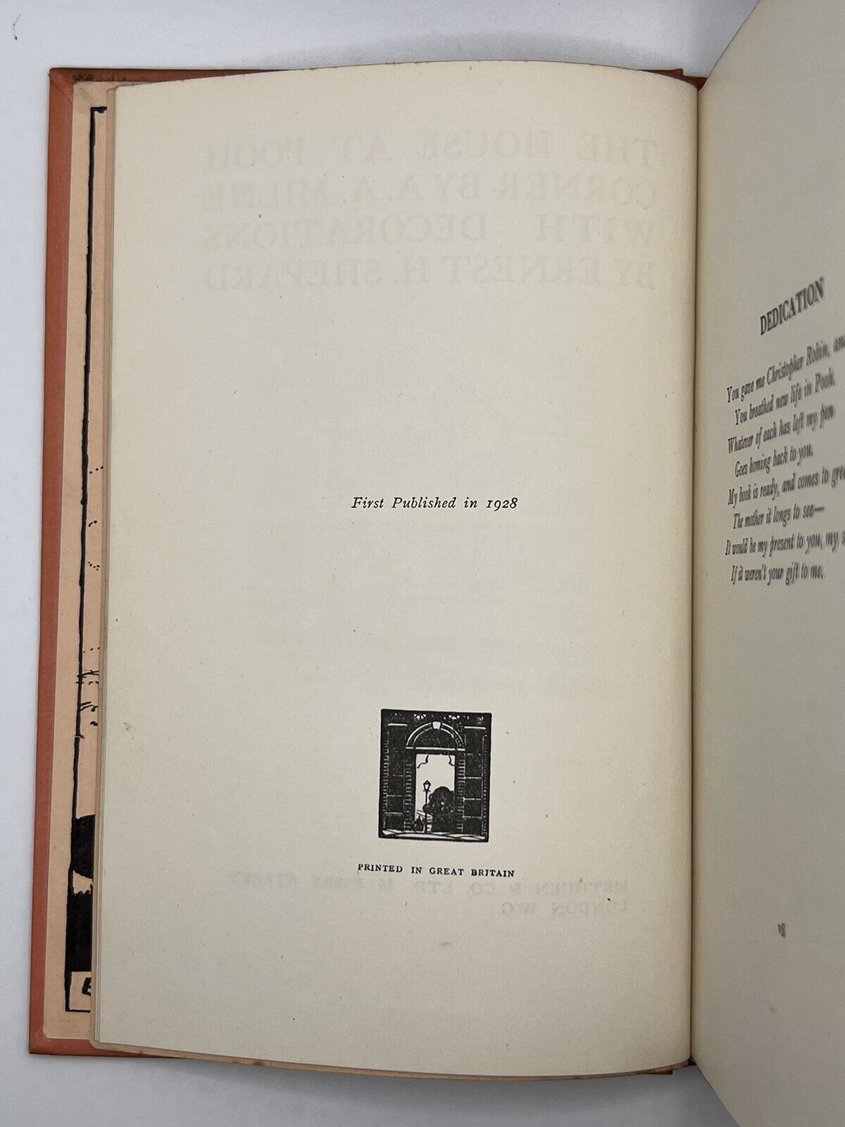 The House at Pooh Corner by A.A. Milne 1928 First Edition First Impression