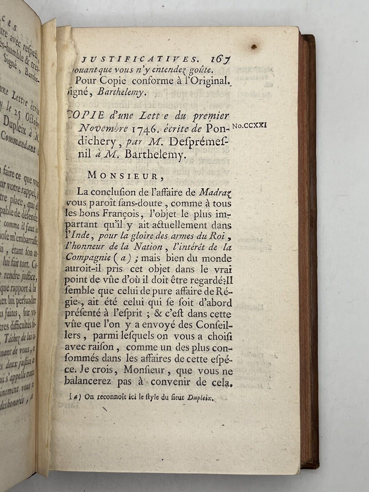 The Memoirs of Bourdonnais 1751 French & Indian History