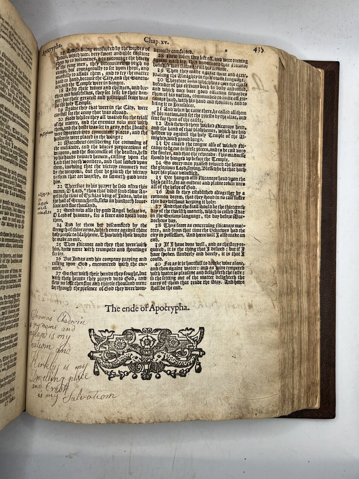 Antique Bible 1608 Geneva Bible