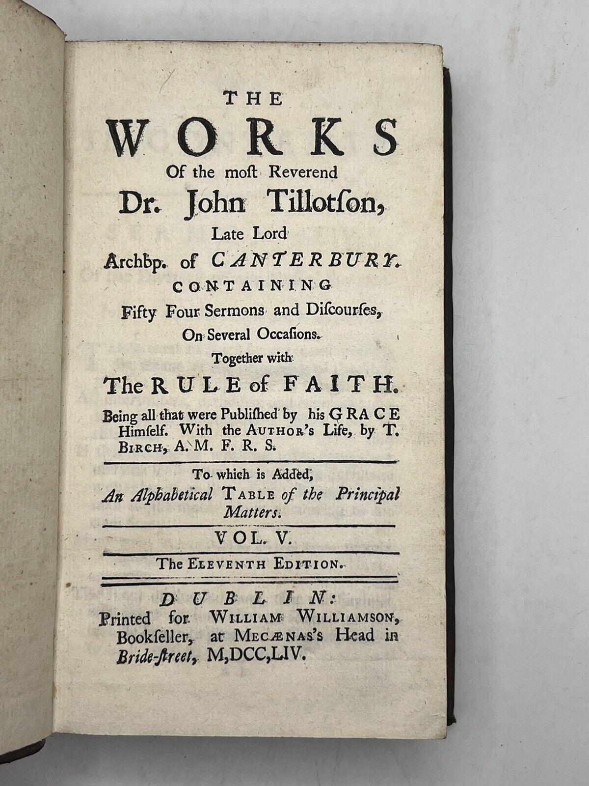 The Works of John Tillotson 1754