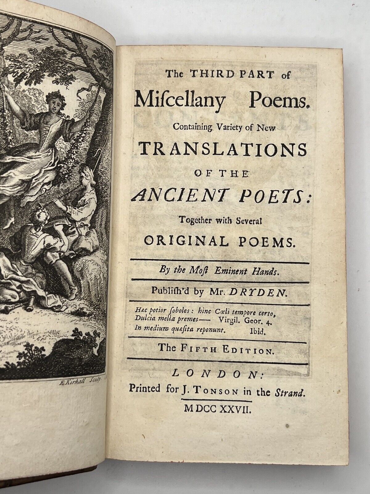 John Dryden's Miscellaneous Poems 1727