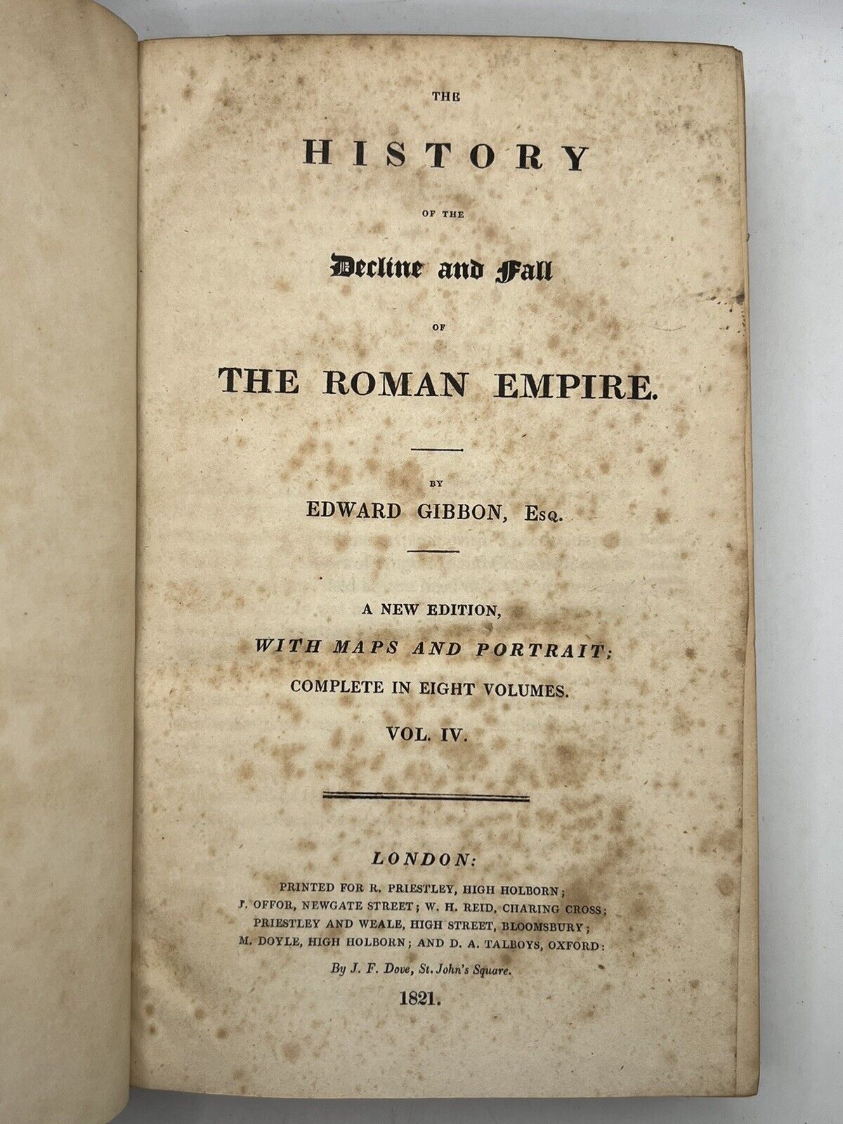 The Decline and Fall of the Roman Empire by Edward Gibbon 1821