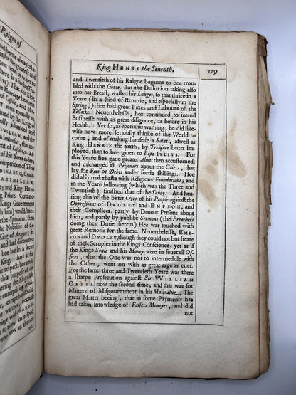 The Historie of King Henry the Seventh by Francis Bacon 1622 First Edition