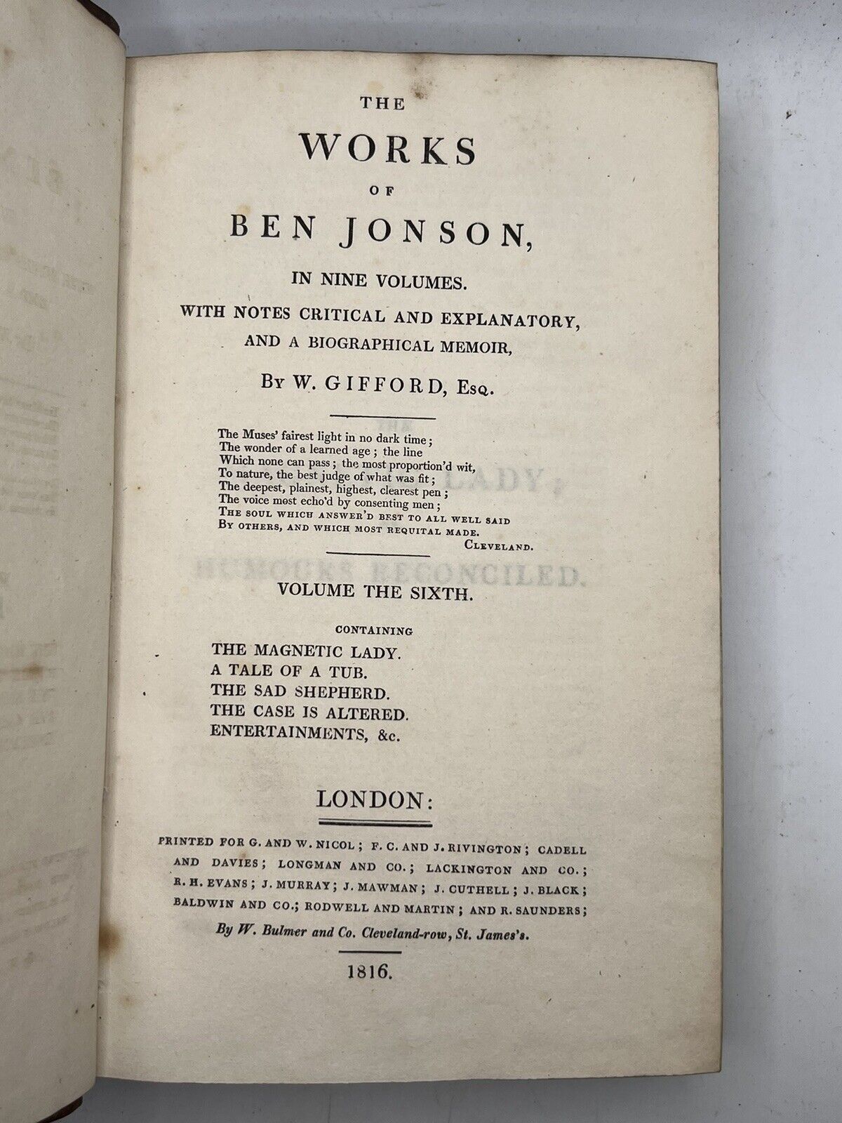 The Works of Ben Jonson 1816