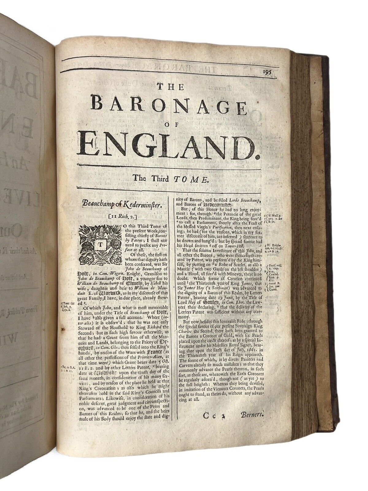 The Baronage of England by William Dugdale 1675 First Edition