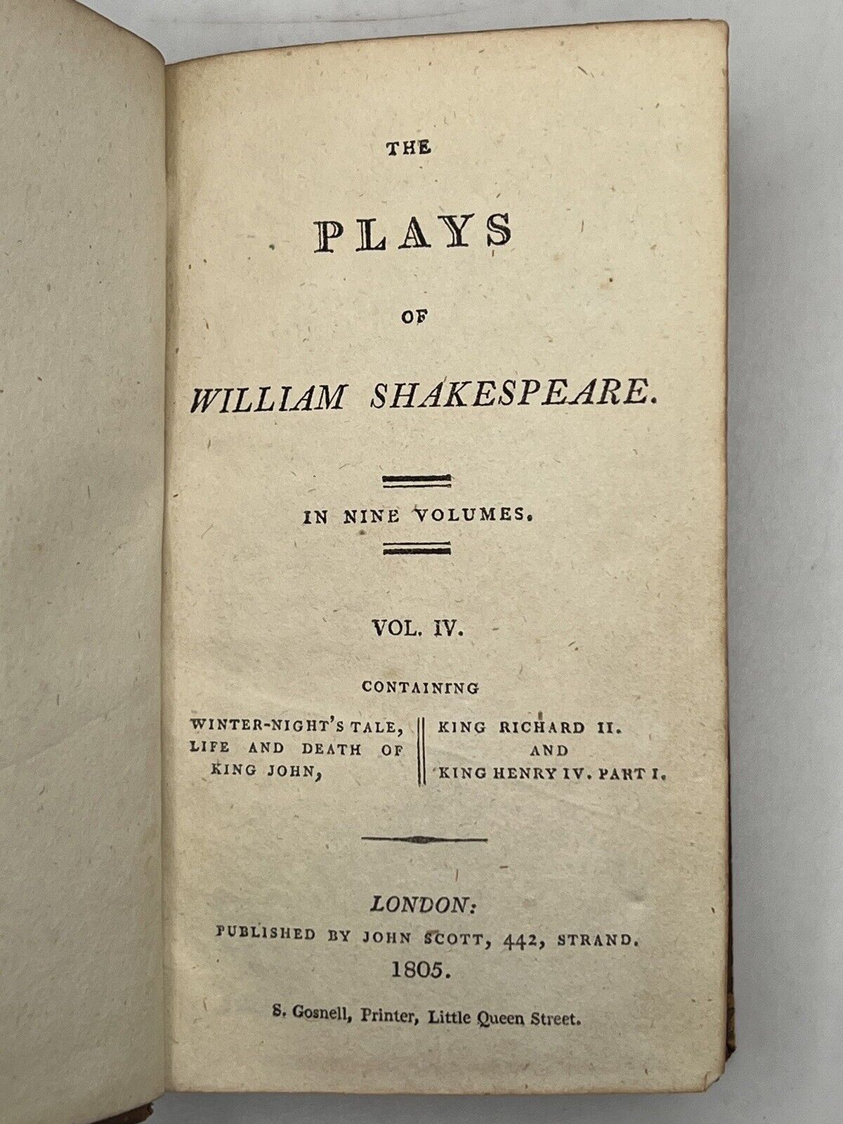 The Plays of William Shakespeare 1805