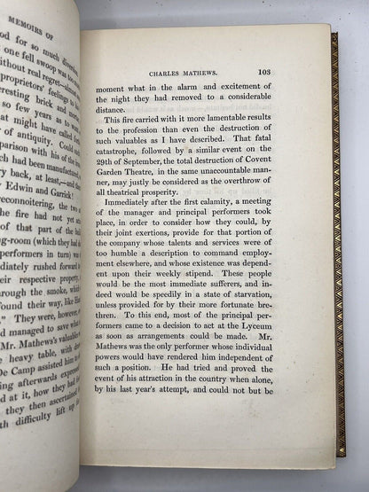 Memoirs of Charles Mathews 1838 First Edition