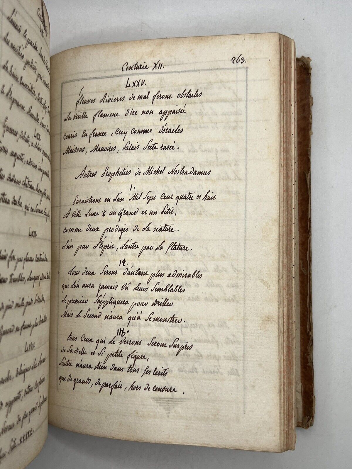 The Prophecies of Nostradamus c.1790 Handwritten Manuscript