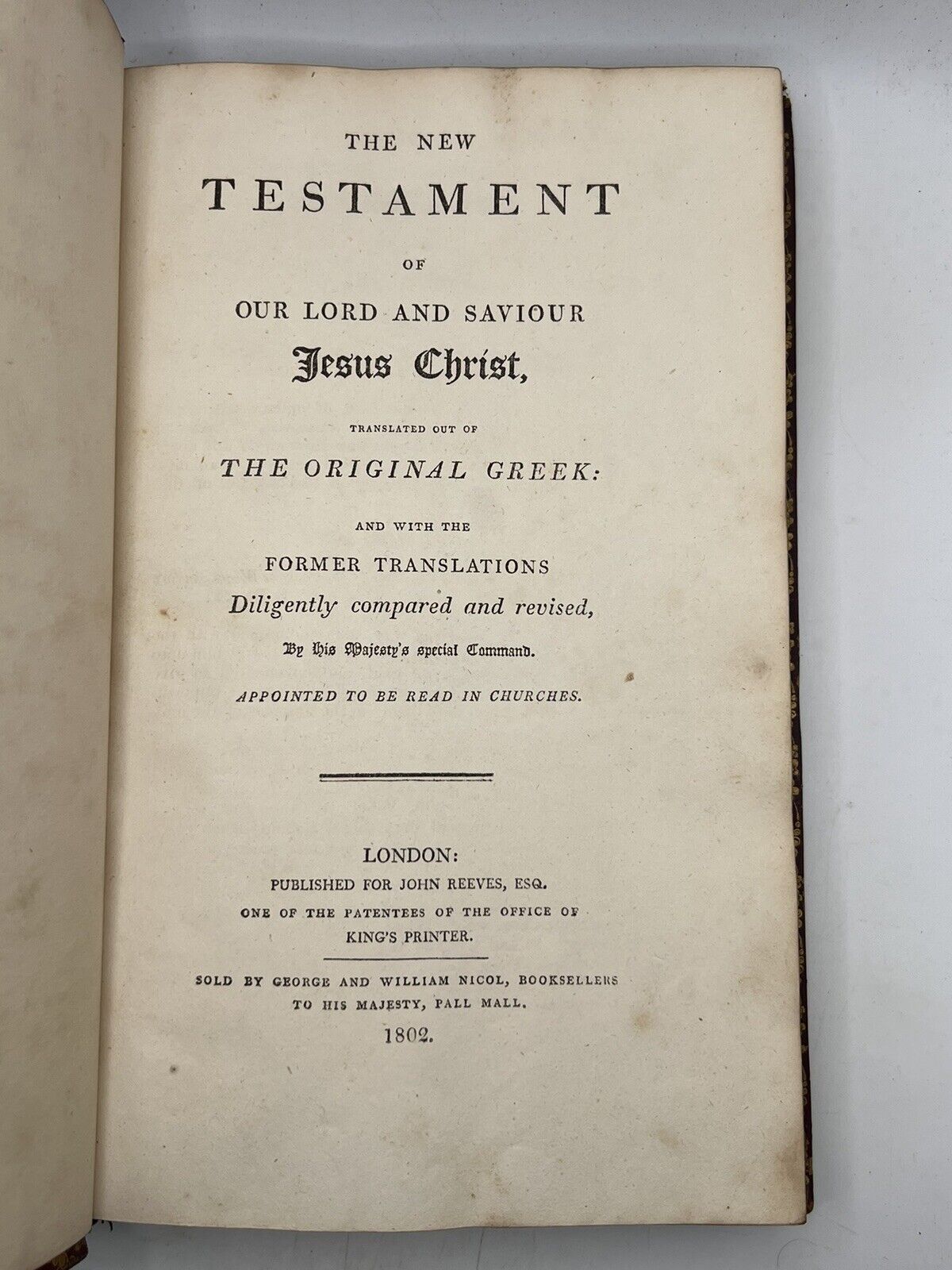 Antique King James Bible 1802