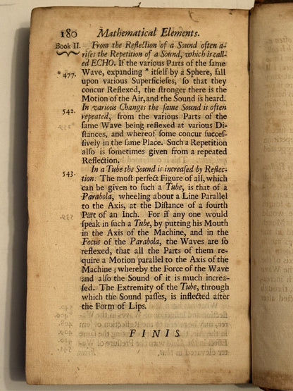 Gravesande on Isaac Newton's Principia Mathematica 1720 First Edition