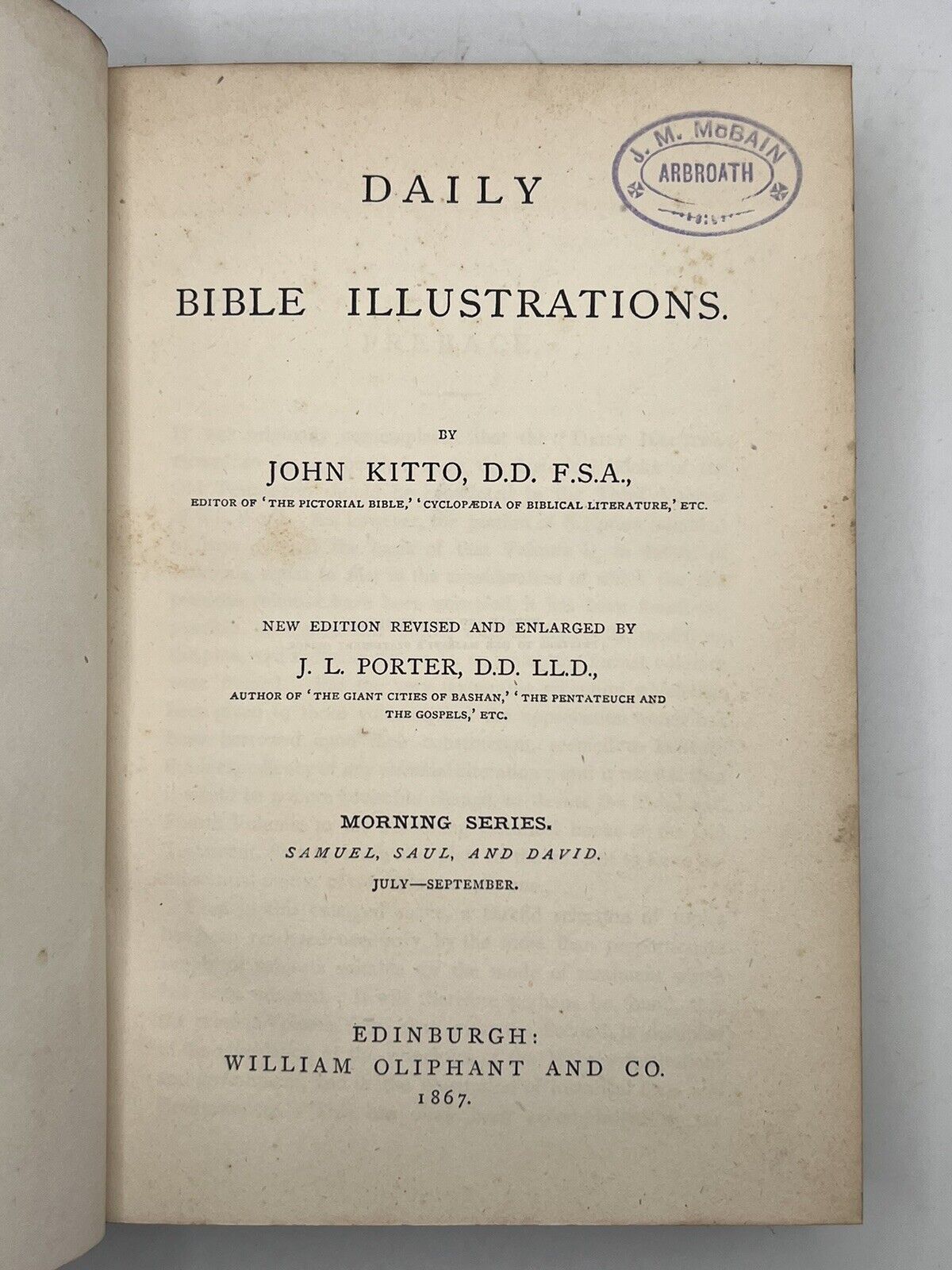 Daily Bible Illustrations by John Kitto 1866-7