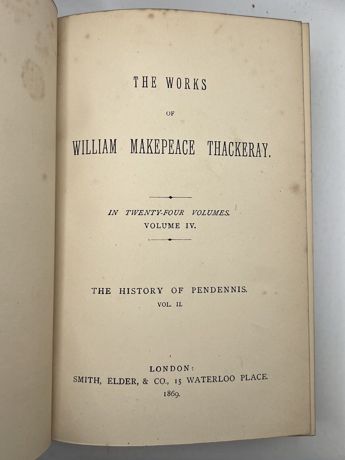 The Works of W.M. Thackeray 1869 First Edition, Bickers Fine Binding