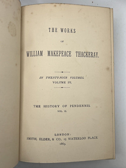 The Works of W.M. Thackeray 1869 First Edition, Bickers Fine Binding